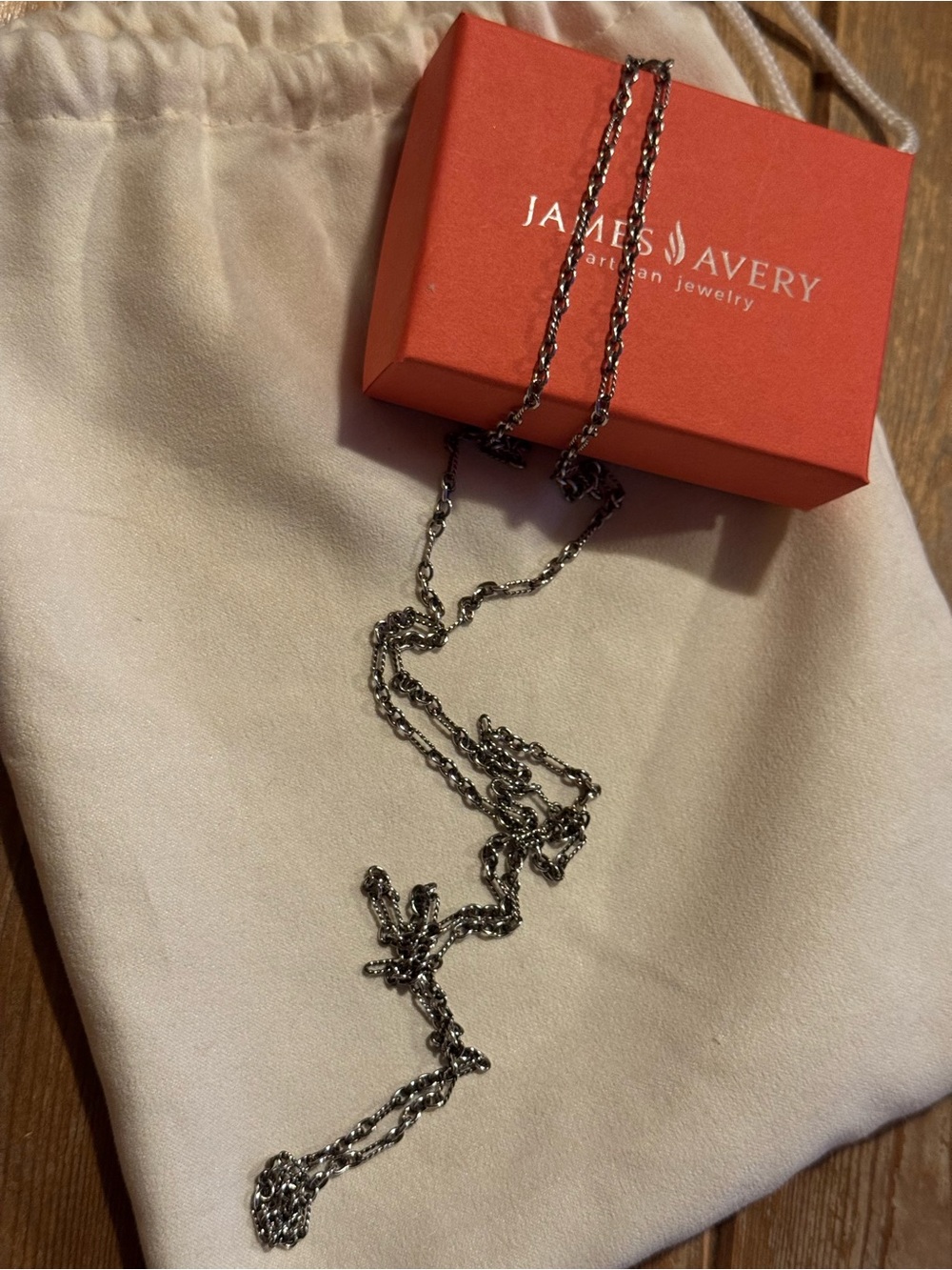 James Avery Silver- Medium Cable Figaro Chain